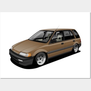 Civic wagon white background Posters and Art